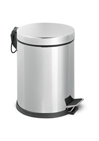 Resim 12 Lt Paslanmaz Pedallı Çöp Kovası Metalik Gri 