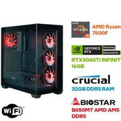 Resim Game Garaj Prime S3 AMD Ryzen 5 7500F 32GB RAM 1TB SSD RTX5060Ti 16GB 240mm Sıvı Soğutma FreeDOS Oyu 
