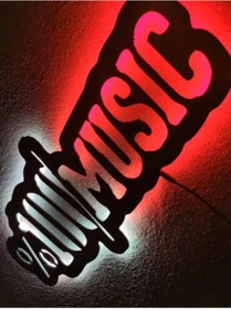Resim Müzik Led Işıklı Ahşap Tablo (523662917) 