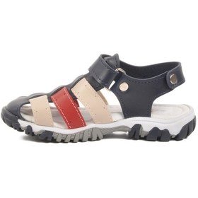 Resim Aspor Lacivert Kırmızı Cırtlı Erkek Çocuk Sandalet Çok Renkli 