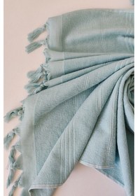 Resim Plaj Havlusu Peştemal 90x175cm - Yumuşak Ve Yüksek Su Emici - %100 Pamuk Mint 