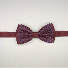 Resim Mordino Bordo Üzeri Beyaz Noktalı Papyon Beyaz - Bordo 