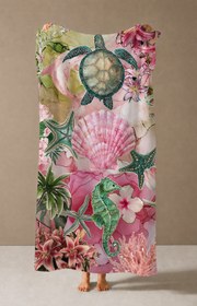 Resim Evmila Marin Desenli Plaj Havlusu Modeli - 70x150 cm 