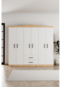 Resim Selin 6 Kapak 2 Çekmeceli Gardırop 