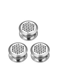 Resim Sones 3 Adet 35mm Mobilya Dolabı Soğutma Paslanmaz Çelik Çift Taraflı Havalandırma Deliği Dekoratif Kapak 