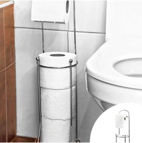 Resim LarinHome Newstore Ayaklı Tuvalet Kağıtlığı Wc Kağıtlık Paslanmaz Yedekli Tuvalet Kağıtlığı 