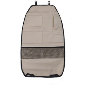 Resim Araba Koltuk Arkası Organizer Eşya Düzenleyici Bej 