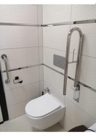 Resim Engelli-yaşlı Tuvalet Kağıtlıklı Tutunma Barı+40 Cm Tutamak Krom 