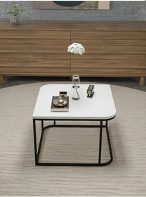 Resim Uslucan Alışveriş Orta Sehpa Tekli Damla Beyaz Çok Renkli 