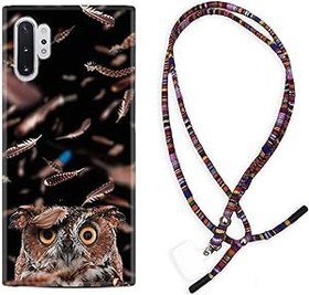 Resim kilifland Samsung Galaxy Note 10 Plus ile Uyumlu Kılıf Rasta Ipli Boyun Askılı Desenli Silikon Green Prizma 1347 