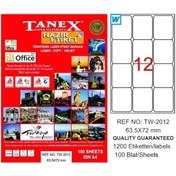 Resim Tanex Laser Etiket 100 YP 63x72 MM Laser-Copy-Inkjet TW-2012 
