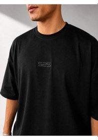 Resim 525 Oversize Sırt Baskılı Streetwear Unisex T-shirt Yourrawesome Siyah 