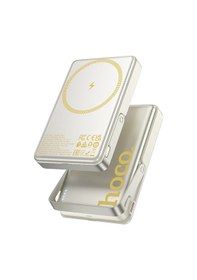 Resim Hoco. Q36a Sunlight 10.000 Mah 20w Type-c Ve 10w Kablosuz Şarj Pd Magsafe Standlı Powerbank - Gold Gold 