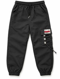 Resim Erkek Çocuk Kargo Cepli Outdoor Jogger Pantolon - Siyah / 4-5 Yaş 