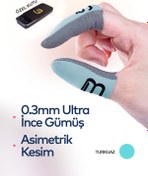 Resim Bhave Hybrid Parmaklık-1 Çift-turkuaz-pubg Parmak Eldiveni- Saklama Kutulu- Ter Geçirmez Oyuncu Parmaklığı 