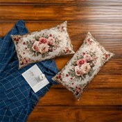 Resim 2'li bahar retro çiçekli bel yastık kılıfları seti, rahat ve yumuşak kumaş ile özenle tasarlanmış, kanepe veya dekoratif yastıklar için çok uygun 30.48x50.8 cm, tek taraflı baskı, açık hava bahçe dekorasyonu için mükemmel seçim 
