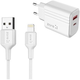 Resim Teknocep Play Serisi Pl05 Lightning 2in1 Seyahat Şarj Aleti 20w - Beyaz Beyaz 