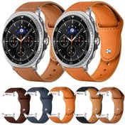 Resim Samsung Galaxy Uyumlu Watch8/8 Classic Xdfind Perçin Tokası Hakiki Deri Saat Bandı Kahverengi 