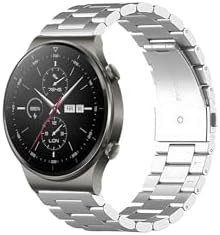 Resim Huawei Watch Gt2 Pro Uyumlu Kordon Klasik Baklava Model Paslanmaz Çelik Metal Kayış 