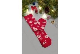Resim Redbox Butik Santa Kartanesi Kırmızı Dizaltı Çorap 