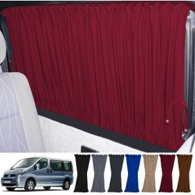 Resim Oto Pandami Renault Trafic 2001-2014 Uyumlu Bordo Raylı Oto Perde Takımı 