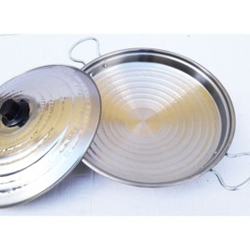 Resim Genel Markalar Krom Paslanmaz Kapaklı Kavurma Yemek Pişirme Sacı 40 Cm 