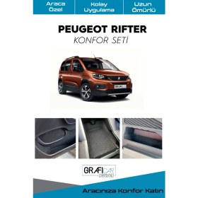 Resim Graficar Peugeot Rifter Konfor Seti-Iç Trim Saklama Alanları Kumaş Kaplama-Ses Izolasyon Amaçlı Kaplama Set / 2023 Ve Sonrası uyumlu 