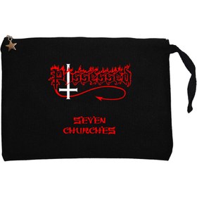 Resim Possessed Seven Churches Siyah Clutch Astarlı Cüzdan / El Çantası - Siyah 