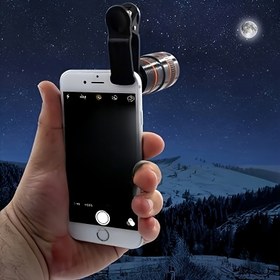 Resim 1 Adet 8x Optik Zoom Akıllı Telefon Lensi - PVC Klipsli Tasarım, Pil Gerekmez, Konserler, Yıldız Gözlemciliği ve Açık Hava Seyahat Fotoğrafçılığı İçin İdeal | Outdoor Fotoğraf Ekipmanları | Dayanıklı PVC Objektif 