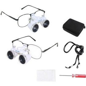 Resim Hiperlupa St365 İnce Çerçeve Cerrahi Loupes Büyüteç Gözlük 2.5x420 Beyaz Değişken Pupil Mesafeli 
