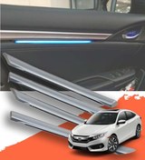 Resim Aygaraj Honda Civic Uyumlu Fc5/fk7 Için Işıklı Kapı Iç Çıtası Seti Mavi 2016+ 