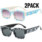 Resim Rexxar Yeni Trendy Kare Güneş Gözlüğü Kadın Uv Koruma Gafas De Sol 2 Paketmor51gri Gri 