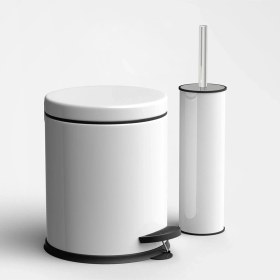 Resim Pratik 2'li Banyo Seti, 3 Litre Çöp Kovası ve Wc Fırça Seti 
