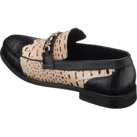 Resim Costo Shoes TR1071 Vizon -Siyah Baskılı Deri Özel Seri El Işçiliği Rahat Şık Tasarım Premium Serisi 