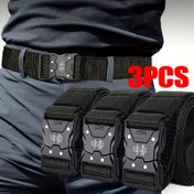 Resim 3'lü Paket Erkekler için Hızlı Tokalı Kemer - Sağlam Naylon Spor Kemeri, Tokasız Kapama, Jimnastik, Kot ve Resmi Giyim İçin - Ayarlanabilir Hızlı Toka Tasarım, Günlük ve Özel Günler İçin İdeal (Doğum Günü, Noel, Sevgililer Günü) - Toplu İndirimli Paketleme, Jimnastik Aksesuarı, Dayanıklı Yapım, Sağlam Konstrüksiyon, Fitness Tutkunları İçin 