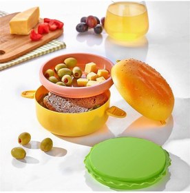 Resim Hamburger Görünümlü Beslenme Ve Saklama Kabı Çok Renkli 