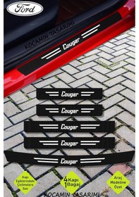 Resim Ford Cougar Karbon Kapı Ve Bagaj Eşiği Koruma Seti Çizilmelere Karşı Dayanıklı Sticker Folyo Cougar Yazılı 