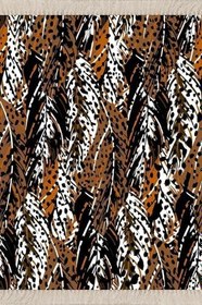 Resim On The Clouds Leopar Desenli Dijital Baskı Yıkanabilir Kaymaz Taban Modern Salon Halısı ve Yolluk Tüylü Leopar MEG1398TL, 100 x 300 