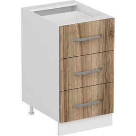 Resim Minar Mutfak Alt Modül 3ç Nray 45cm Dolap Beyaz/dore - D1 