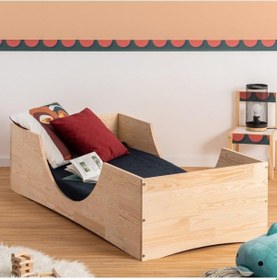 Resim Markaawm Markaawm Rustik Montessori Yatak Ahşap Çocuk Yatak Karyola 