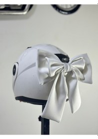 Resim Motor & Motosiklet Beyaz Çift Fiyonk Kask Aksesuarı Kask Dış Aksesuar Diğer 