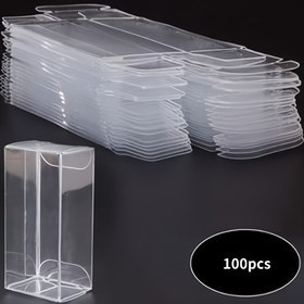 Resim 100 Şeffaf PVC Plastik Sergi Kutuları, Araba Modeli Saklama Kutusu, 1/64 Ölçekli Araba Modelleri İçin Uygun, Hediye Saklama Kutusu - Kapaklı Şeffaf Saklama Kutusu 