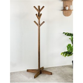 Resim Ahşap Askılık Elbise Askısı 6024 Ceviz 