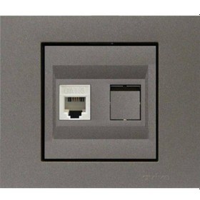 Resim Ovivo Grano Metalik Antrasit Rj45 Cat6 Tekli Data Prizi 