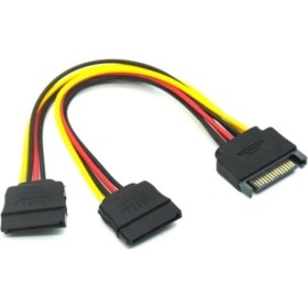 Resim Mena Rise Sata Çoklayıcı 15 Pin 1 Erkek 2 Dişi 2 Port Çoklayıcı Y Splitter HDD Bağlantı Kablosu 4426 