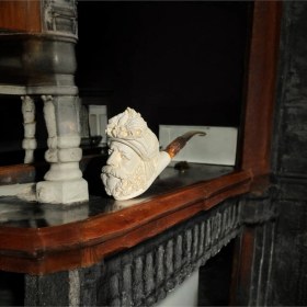 Resim Lületaşı El Oyması Padişah Figürlü Pipo 