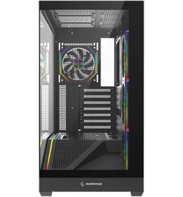 Resim Rampage Reaper 850w 80+ Bronze Tempered Glass 4 12cm Argb Siyah Atx Gaming Kasa 