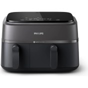 Resim Philips 3000 Serisi Airfryer Çift Hazneli, Rapid Air Plus Teknolojisi, 8 Ayarlı Dijital Ekran, Homei 