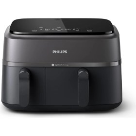 Resim Philips 3000 Serisi Airfryer Çift Hazneli, Rapid Air Plus Teknolojisi, 8 Ayarlı Dijital Ekran, Homei 