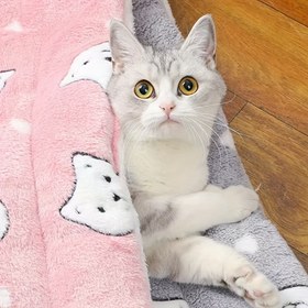 Resim Rahat Flanel Kedi Yatağı Matı - Tüm Sezonlar İçin Konfor, Sevimli & Sıcak Kedi Uyku Pedi 